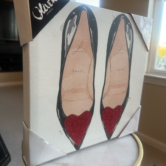 Oliver Gal Black and Red Heart Women's Pumps - Paris 30” x 30” Canvas Print - Picture 6 of 6